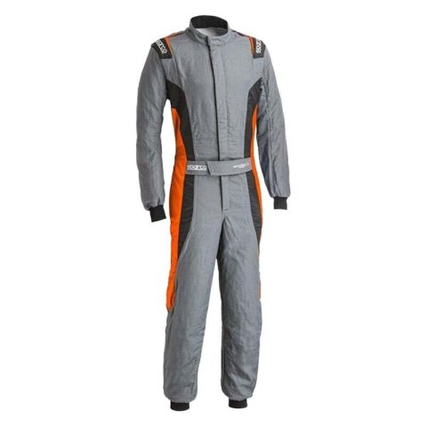 Driving Suit - Victory Pro - 1-Piece - SFI 3.2A/5 - FIA Approved - Single Layer - Fire Retardant Fabric - Gray / Orange - X-Large/2X-Large - Each