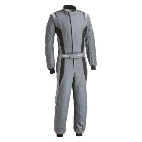 Driving Suit - Victory Pro - 1-Piece - SFI 3.2A/5 - FIA Approved - Single Layer - Fire Retardant Fabric - Gray / Black - X-Large - Each