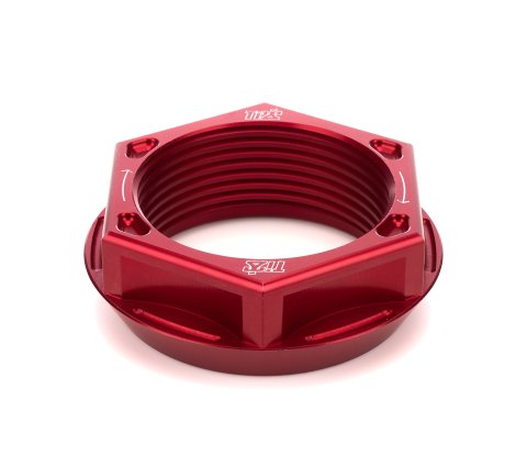 Rear Axle Nut - Left Hand Thread - Aluminum - Red Anodized - Sprint Rear Axles - Each