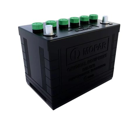 Battery - Collectors Series - Lithium-ion - 12V - 700 Cranking Amps - Top Post Standard Terminals - 10.13 L x 9 in H x 6.63 in W - Green Caps - Mopar 1965-74 - Each
