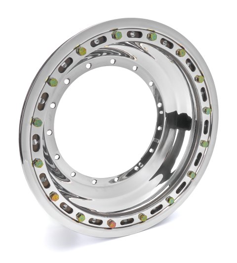 Wheel Shell - Outer - 15 x 3.63 in - 3 in Offset - Beadlock - Aluminum - Polished - Each