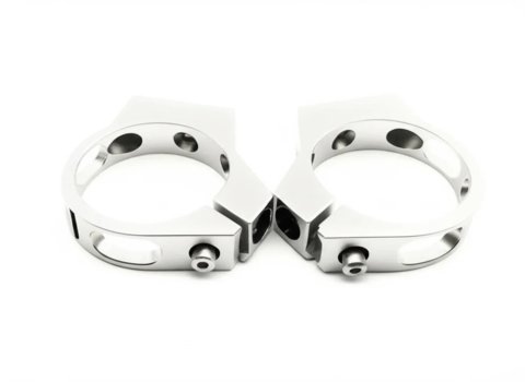Fuel Filter Clamp - 2.5 in ID - Aluminum - Silver Anodized - Pair