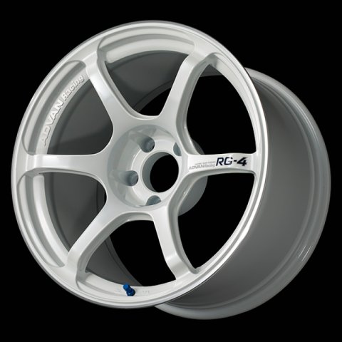 Advan RG-4 17x8.0 / +35 Offset / 4x100 / 63mm Bore / Racing White Metallic and Ring