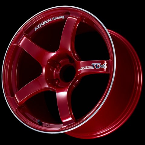 Advan TC4 17x6.5 / +40 Offset / 4x100 / 63mm Bore / Racing Candy Red and Ring