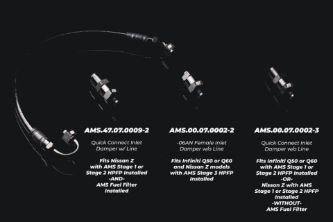 AMS Performance 5/16 Quick Connect to -6AN Inline Fuel Pulsation Damper