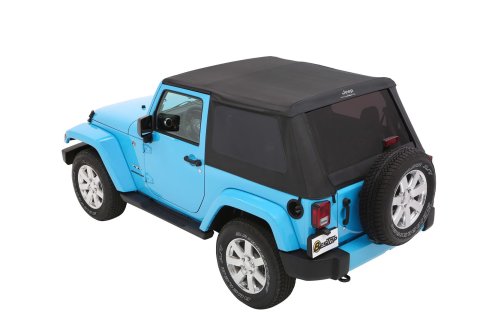 Bestop Trektop Slantback Soft Tops for 2007-2017 WRANGLER, 2018 WRANGLER JK - 56452-35 Top, Slantback, Polymer Cloth, Black Diamond, Tinted Windows, Jeep, 2-Door, Each