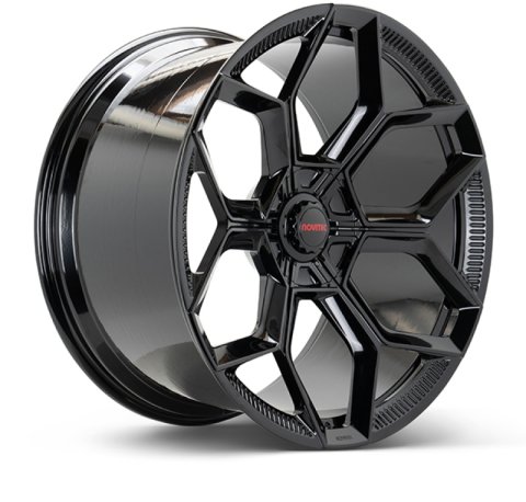 Vossen x Novitec NL5-5L 19x8.5in - 5x112 BP - ET22 - Gloss Black Lamborghini Huracan Front Wheel