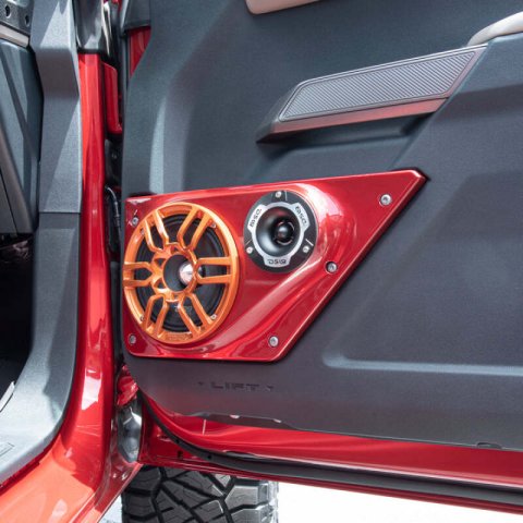 DS18 21-25 Ford Bronco Front Door Pnls Fit Most 2x 6.5in Speakers 2x 3.8in Tweeters Speaker Not Incl
