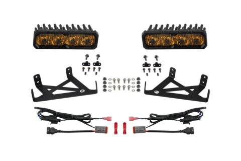 Diode Dynamics 2020-2022 Ford F-250 Super Duty F250 Fog SS6 Sport LED Kit Yellow 3000K