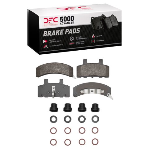 DFC 88-91 Chevrolet K1500 Front 5000 Advanced Semi Metallic Brake Pads and Hardware Kit