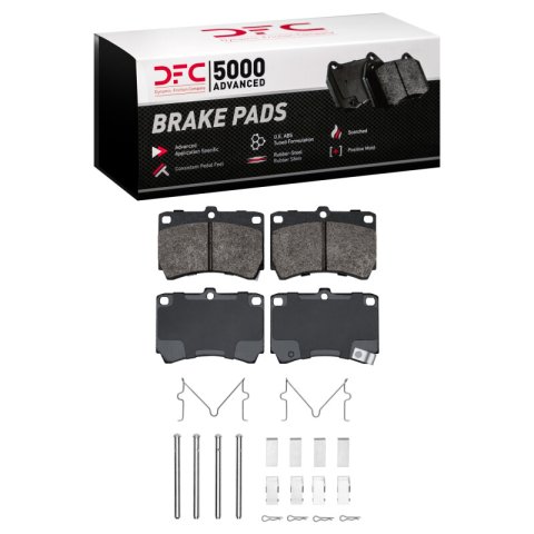 DFC 90-02 Ford Escort Front 5000 Advanced Semi Metallic Brake Pads and Hardware Kit