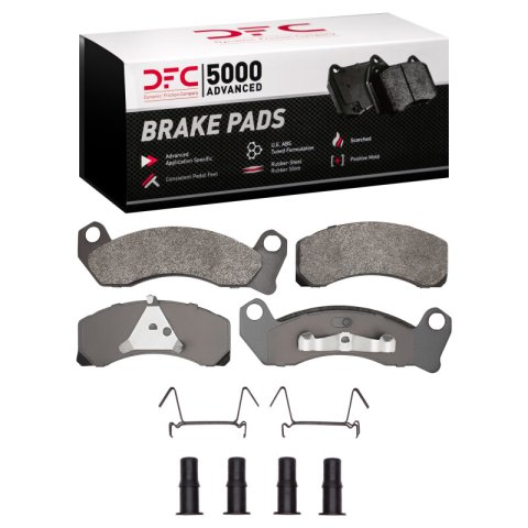DFC 79-91 Ford LTD Crown Victoria Front 5000 Advanced Semi Metallic Brake Pads and Hardware Kit