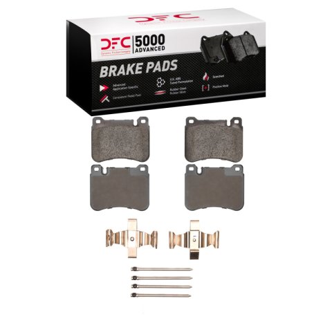 DFC 05-11 Mercedes-Benz C320 Front 5000 Advanced Low Metallic Brake Pads and Hardware Kit