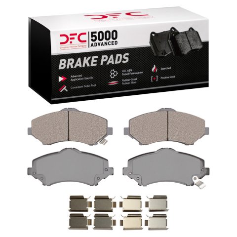 DFC 08-12 Chrysler Town & Country Front 5000 Advanced Semi Metallic Brake Pads and Hardware Kit