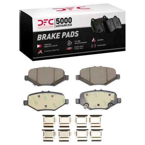 DFC 13-19 Ford Police Interceptor Sedan Rear 5000 Advanced Semi Metallic Brake Pads and Hardware Kit