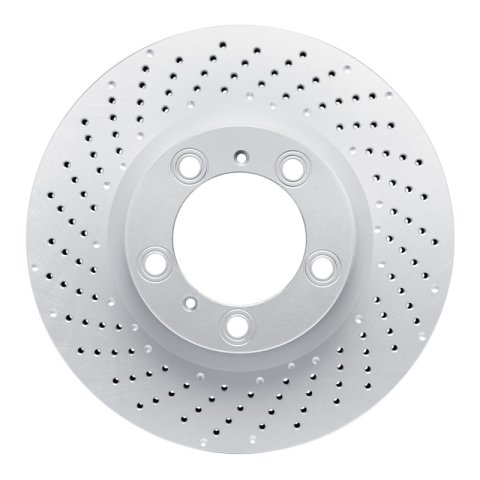 DFC 09-23 Porsche 718 Cayman Left Front Drilled GeoSPEC Coated Rotor