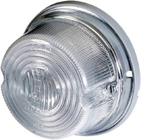 Hella 1259 White Side Marker Lamp w/ Chrome Base