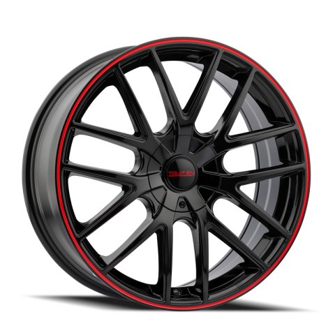 Touren 3260 TR60 18x8 / 5x110/115 BP / 40mm Offset / 72.62mm Hub Gloss Black w/ Red Ring Wheel