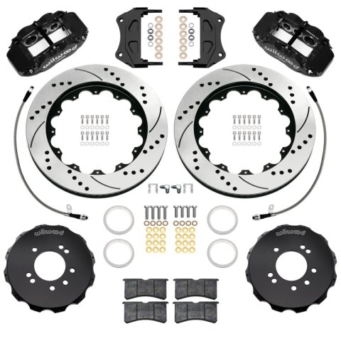 Wilwood 89-98 Nissan 240SX/89-94 Skyline/90-96 300ZX Superlite 6R Fr BBK w/ 14in D/S Rotors - Black