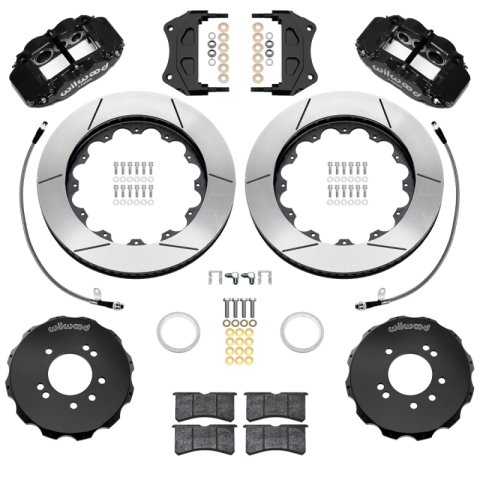 Wilwood 95-98 Nissan Skyline Superlite 6R Front BBK w/ 14in Slotted Rotors & Flexlines - Black