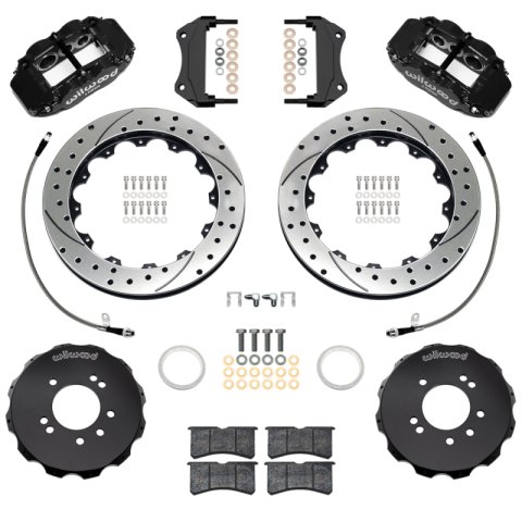 Wilwood 99-02 Nissan Skyline Superlite 6R Front BBK w/ 12.88in D/S Rotors & Flexlines - Black