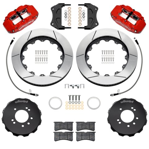 Wilwood 99-02 Nissan Skyline Superlite 6R Front BBK w/ 14in Slotted Rotors & Flexlines - Red