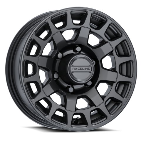Raceline 873B Backcountry Trailer 15x6in / 6x5.5 BP / 0mm Offset / 4.25mm Bore - Satin Black