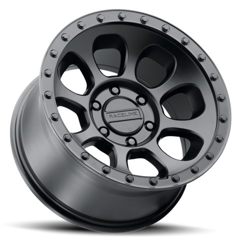 Raceline 961B Bolt 17x9in / 8x180 BP / -12mm Offset / 130.81mm Bore - Satin Black