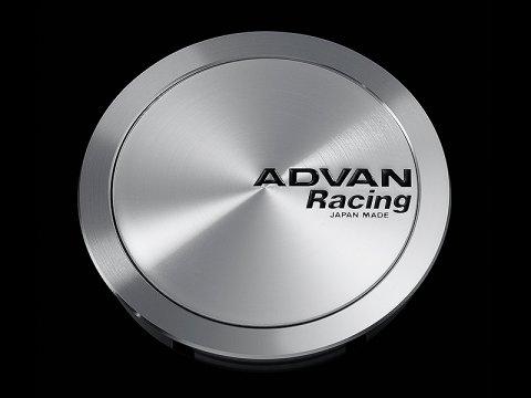 Advan 63mm Full Flat Center Cap - Platinum Silver w/ Black Letters