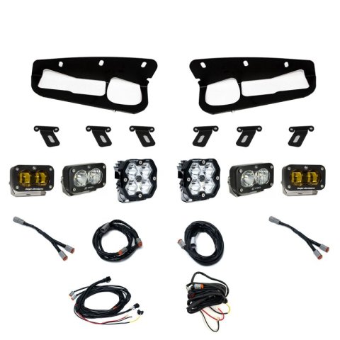 Baja Designs 21-25 Ford Bronco Squadron 2.0 Pro (Spot) & S2 Pro D/C Clr / S2 SAE Ambr FPK Steel Bmpr