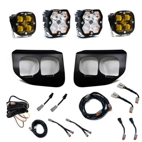 Baja Designs 20-22 Ford SD Squadron 2.0 SAE/Sport Dual Fog Pocket Kit (SAE Fog) - Amber/Clear