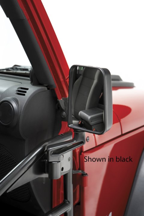 Bestop 87-95 Jeep Wrangler YJ / 97-06 Wrangler TJ Door Mirror Set (Chrome Cast Aluminum)