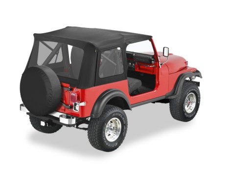 Bestop 76-86 Jeep Cj7 / 87-95 Wrangler YJ Supertop Classic (Black Denim Clear Windows)