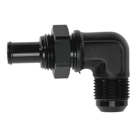 DeatschWerks 10AN Male Flare Bulkhead to 1/2in Hose Barb 90-Degree
