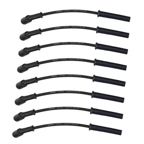 Moroso 99-13 GM LS/LQ 4.8/5.3/5.7/6.0/6.2L Ultra350 8mm Multi-Angle Boot Spark Plug Wire Set - Black