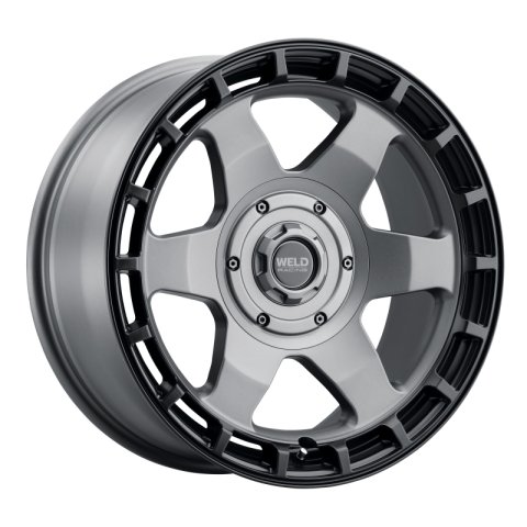 Weld Off-Road Ridge 20x9 - 8x165.1 BP - ET0 - 125.1mm CB - Satin Gunmetal Wheel (Black Ring)