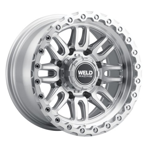 Weld Off-Road Swift 17x9in 6x135 / 6x139.7 BP ET-12 106.1mm CB - Gloss Silver Machined Wheel & Ring