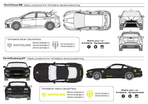 Whiteline Decal Kits 10 Pk Silver
