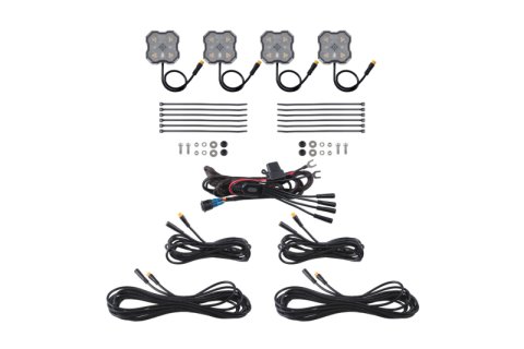 Diode Dynamics Rock Light - Amber/White - M8 4-Pack