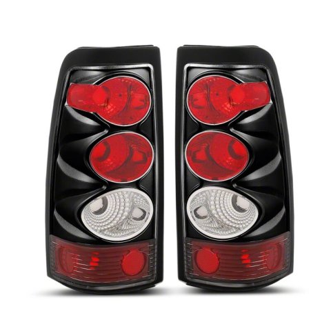 Raxiom 03-06 Chevrolet Silverado 1500 Fleetside Axial Series Tail Lights- Black- Clear Lens