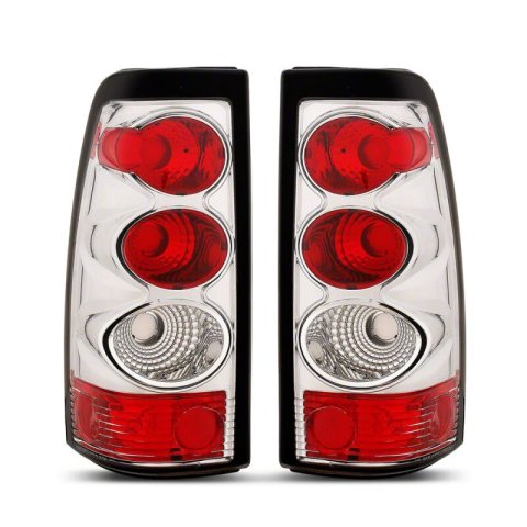 Raxiom 03-06 Chevrolet Silverado 1500 Fleetside Axial Series Tail Lights- Chrome- Red/Clear Lens