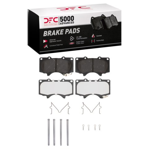 DFC 03-23 Toyota Tacoma Front Drill/Slot Black Rotors 5000 Adv Brake Pads w/Hardware (1x dfc1551-0976-01, 1x dfc633-76128L, 1x dfc633-76128R)