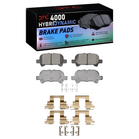 DFC 02-08 Toyota Avalon Rear Rotors w/4000 HybriDynamic Brake Pads w/Hardware (1x dfc4000-0828-01, 2x dfc600-76076)