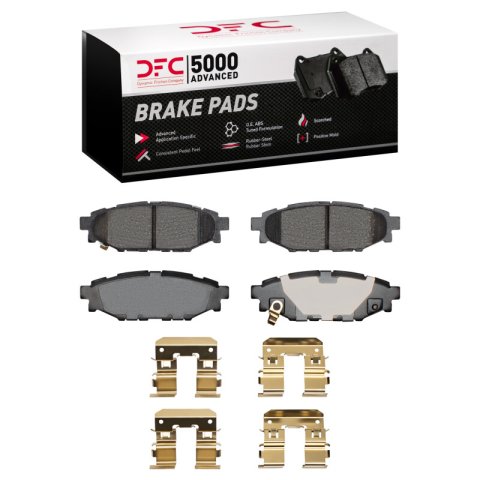 DFC 12-23 Subaru Crosstrek Rear Geospec Rotors with 5000 Advanced Brake Pads w/Hardware (1x dfc1551-1114-01, 2x dfc604-13025)