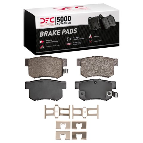 DFC 97-15 Acura CSX Rear Geospec Rotors with 5000 Advanced Brake Pads w/Hardware (1x dfc1551-0537-01, 2x dfc604-59024)