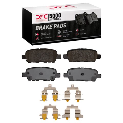 DFC 02-25 Nissan Sentra Rear Geospec Rotors with 5000 Advanced Brake Pads w/Hardware (1x dfc1551-0905-01, 2x dfc604-67050)