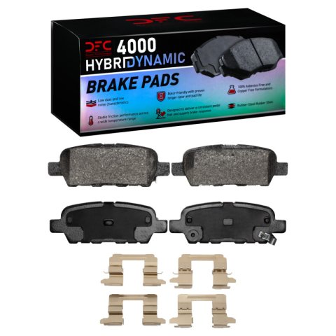 DFC 02-25 Infiniti G35 Rear Geospec Rotors w/4000 HybriDynamic Brake Pads w/Hardware (1x dfc4000-0905-03, 2x dfc604-67088)