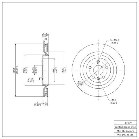 R1 09-15 Cadillac CTS Front & Rear Brake Rotor Set w/Ceramic Pads and Hardware (Bundled Kit)