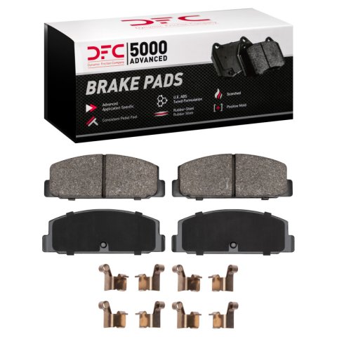 DFC 84-89 Chrysler Conquest Front & Rear Rotors with 5000 Advanced Brake Pads w/Hardware (Bundled Kit)
