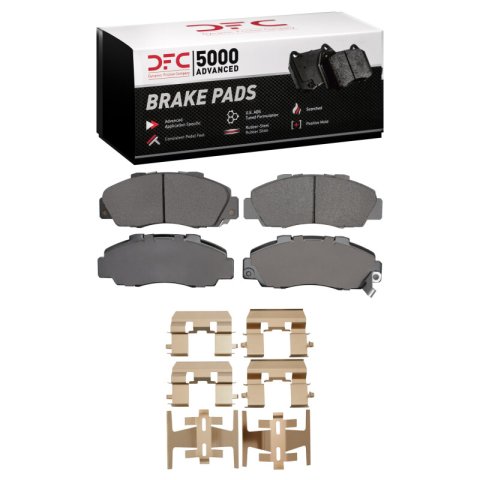 DFC 98-02 Honda Accord Front & Rear Geospec Rotors with 5000 Advanced Brake Pads w/Hardware (Bundled Kit)